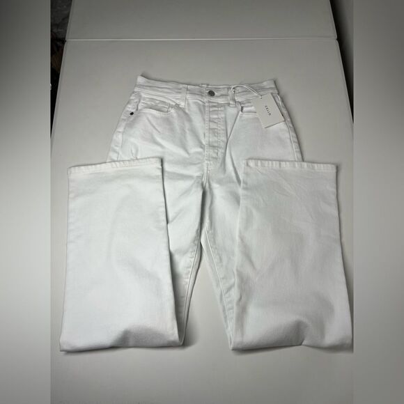 Cello NWT High Waist Ripped Wide White Jeans Size 7 - Picture 7 of 9